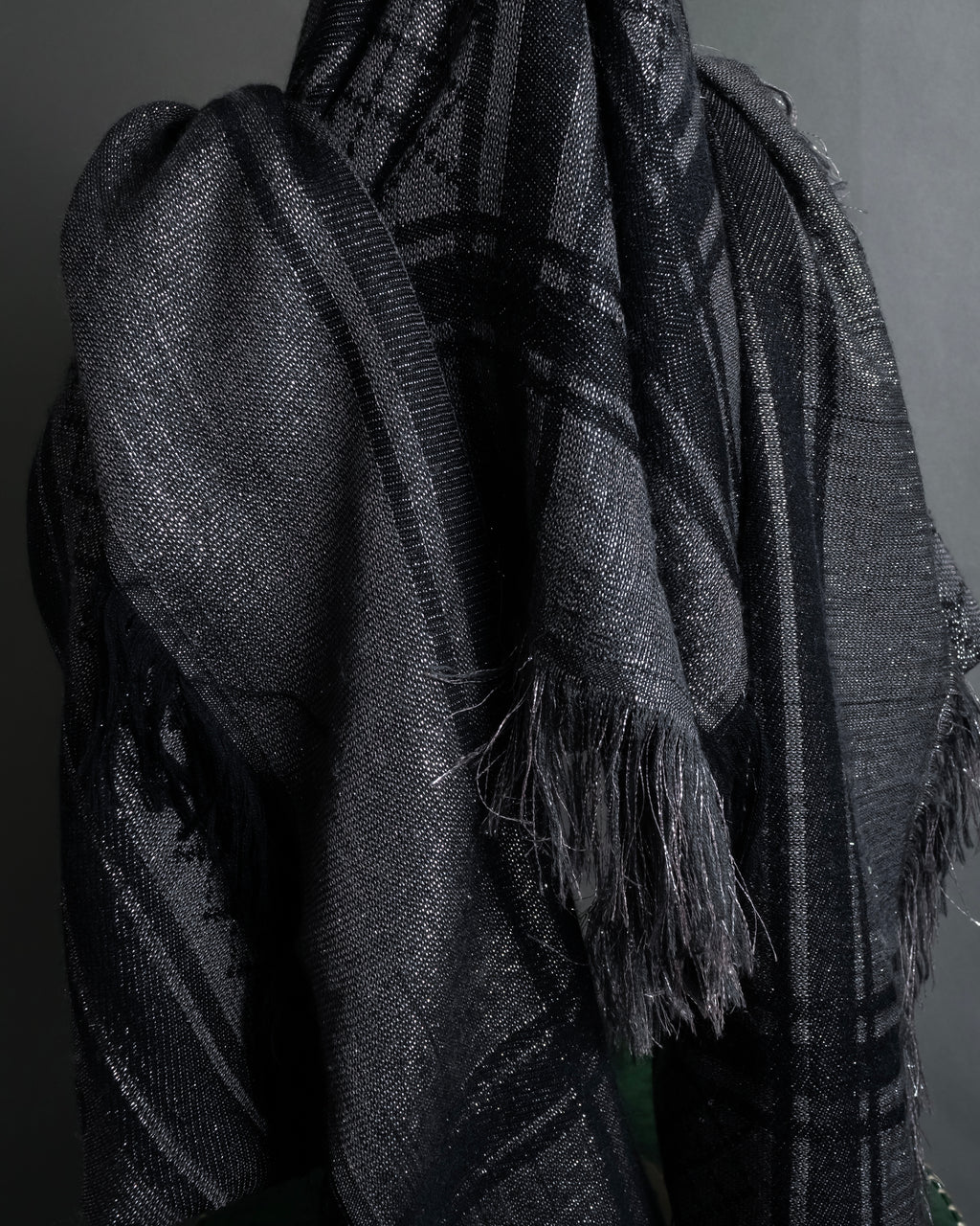 "GUCCI" GG pattern glitter blend woven large stole