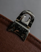 "BURBERRYS" Horizontal design camel grained leather bag