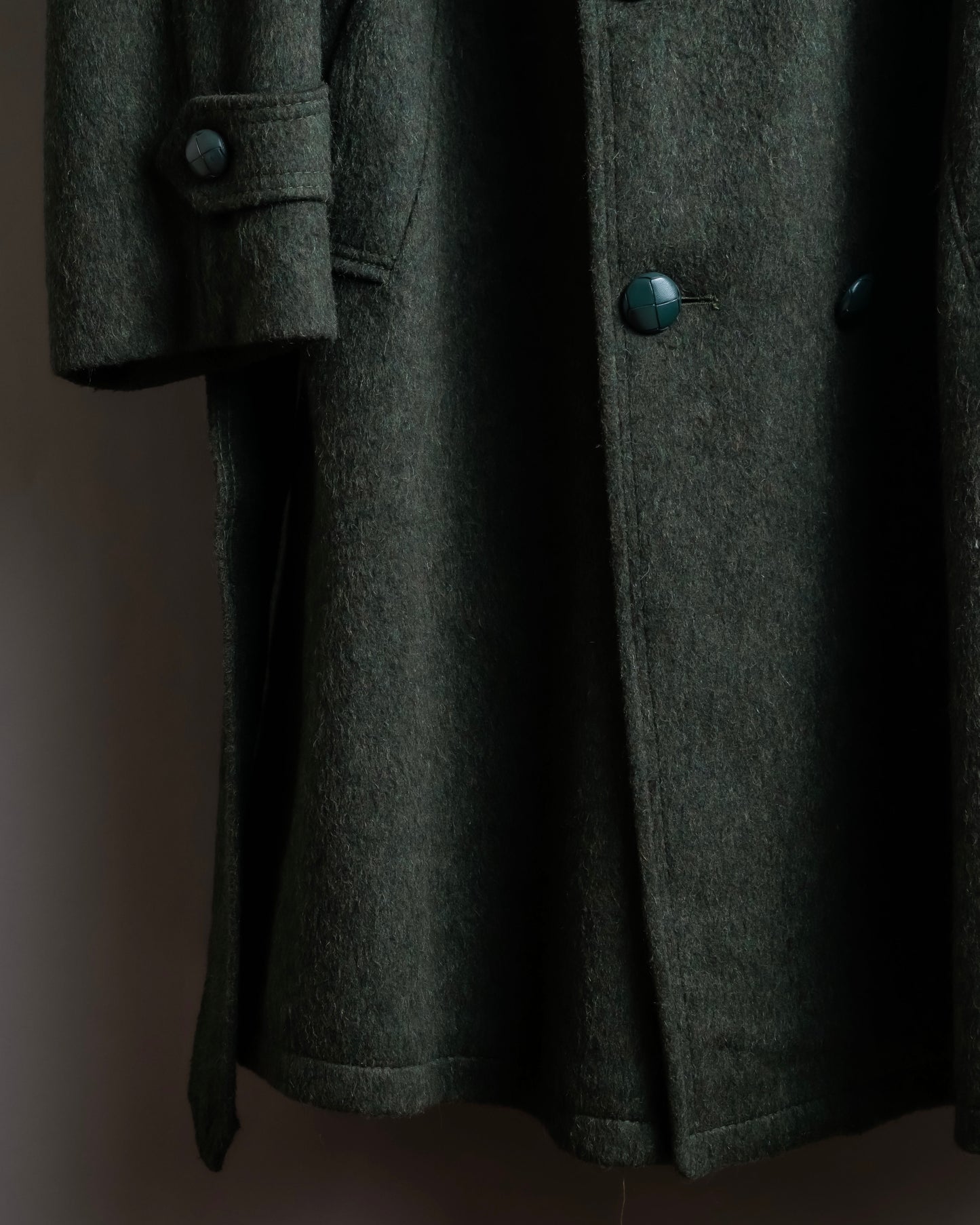 Vintage deep green colour military long coat