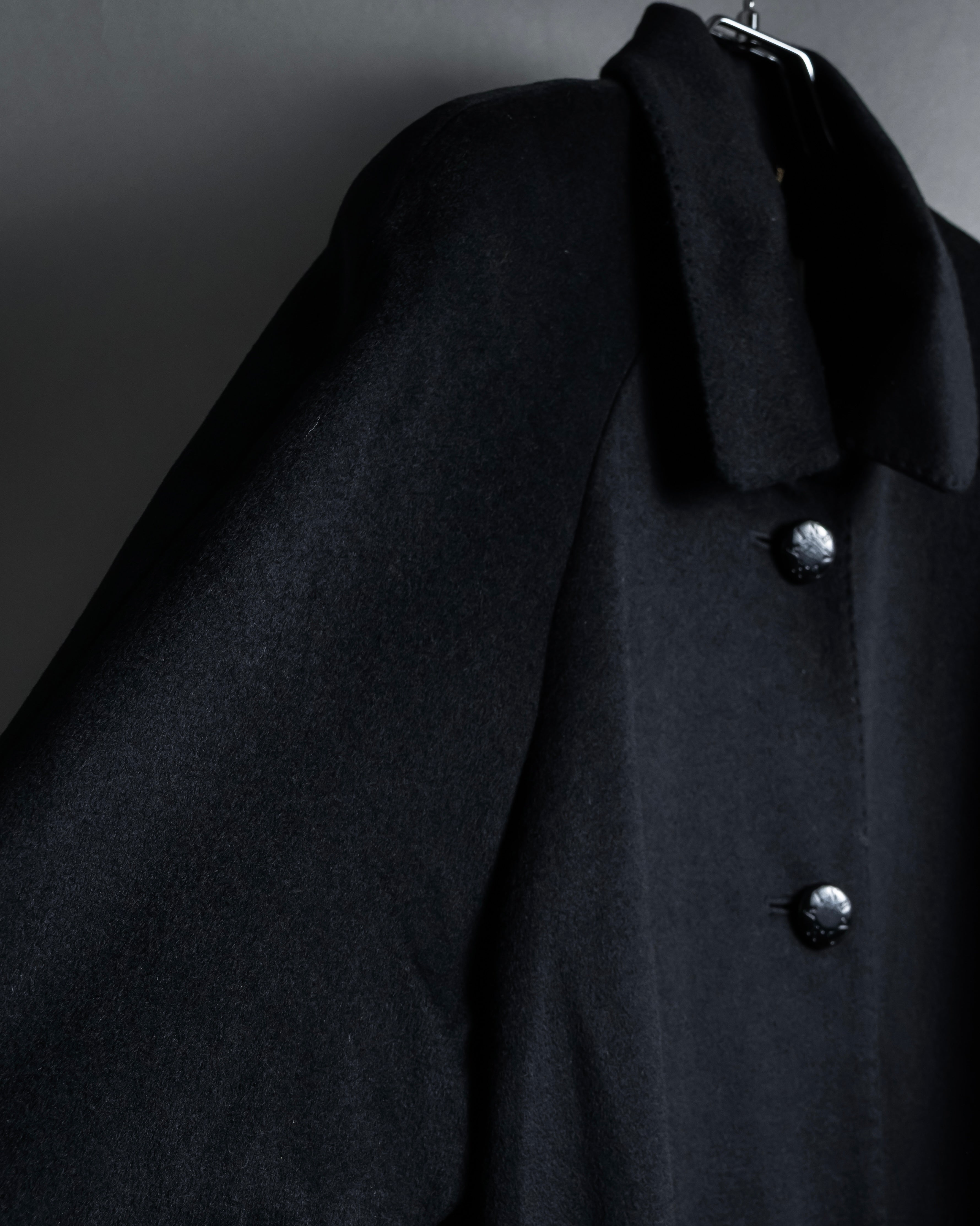 "BALMAIN" Raglan sleeve 100% cashmere stand collar coat