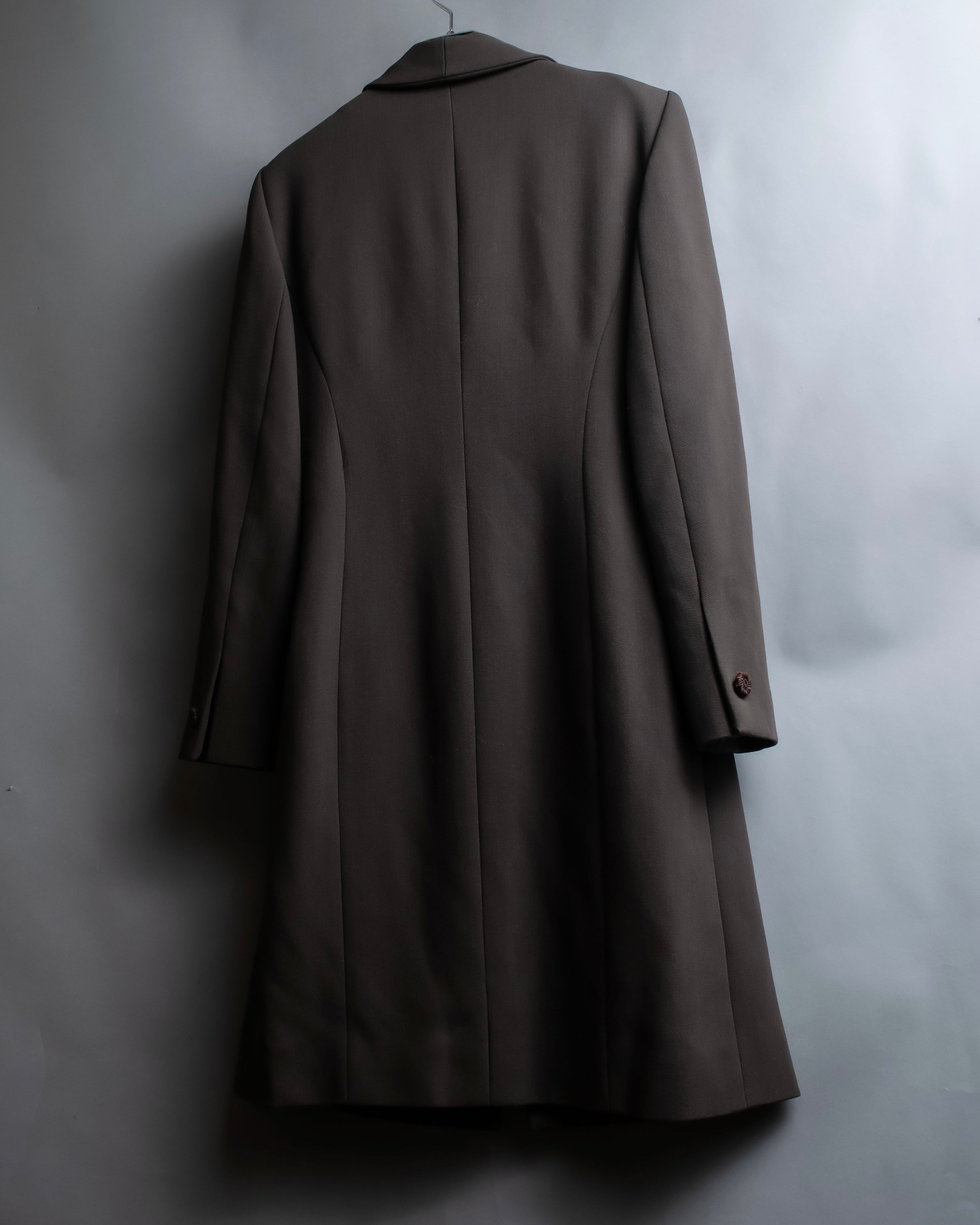 "Christian Dior Boutique Paris" Beautiful waist-shape shawl collar long coat