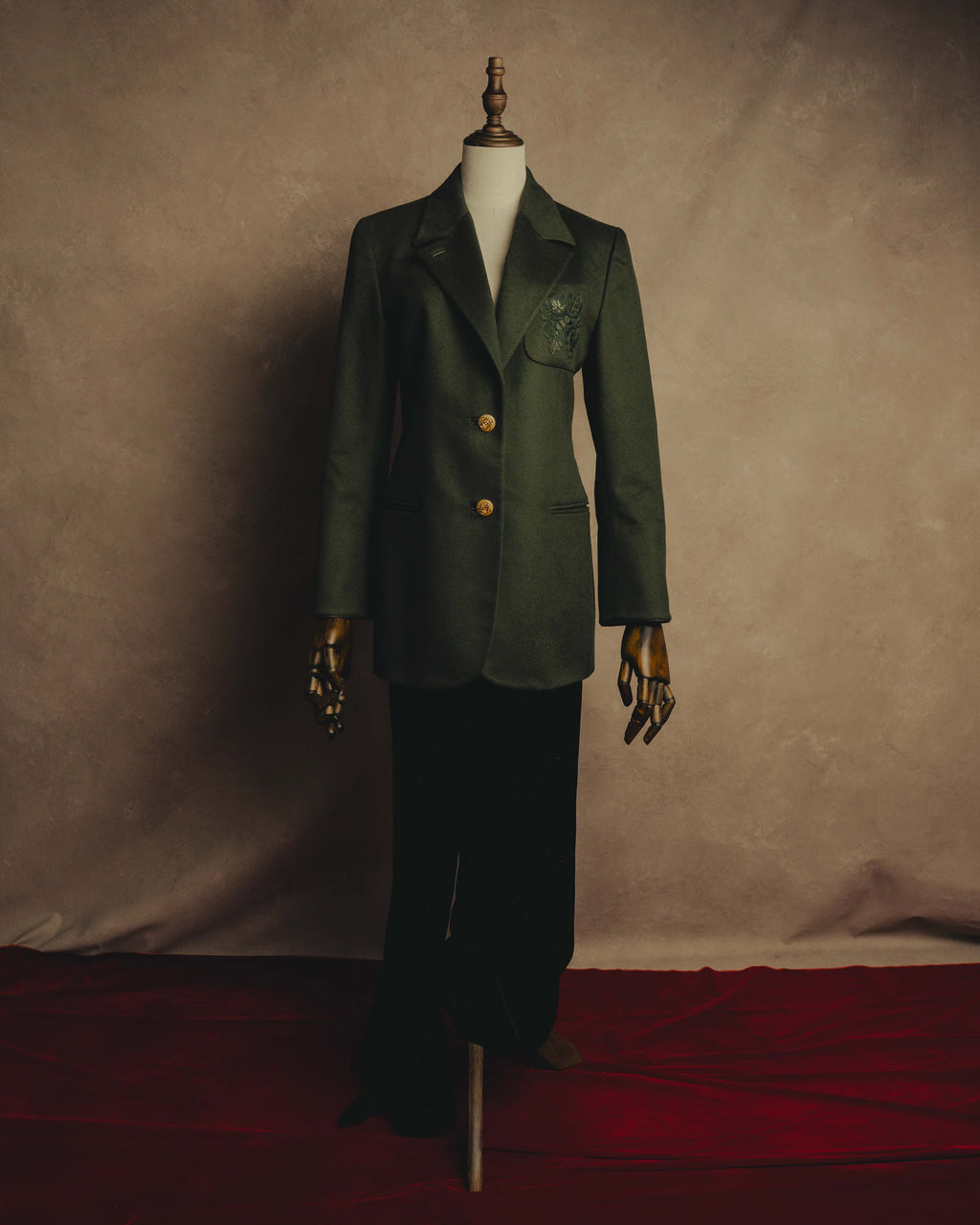 "LOEWE" 80's-00's Tailored single-breasted cashmere coat