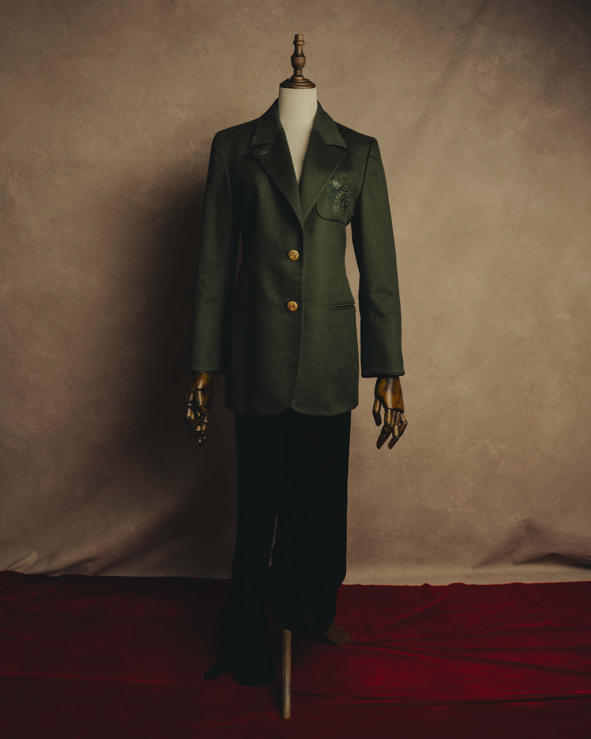 "LOEWE" 80's-00's Tailored single-breasted cashmere coat