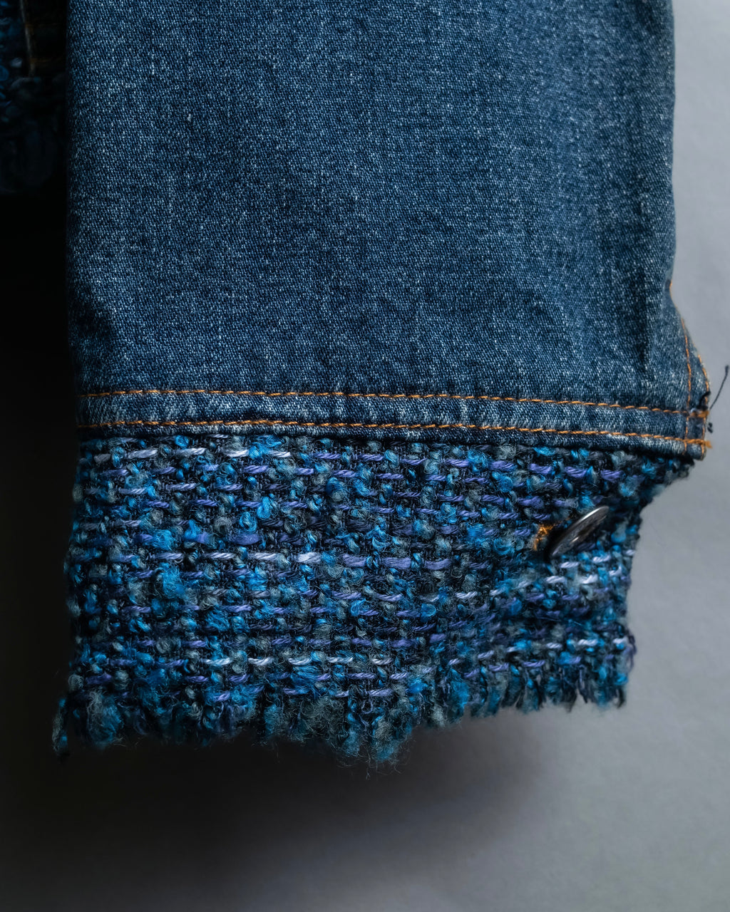 “D&amp;G” Tweed attached bijou button denim jacket