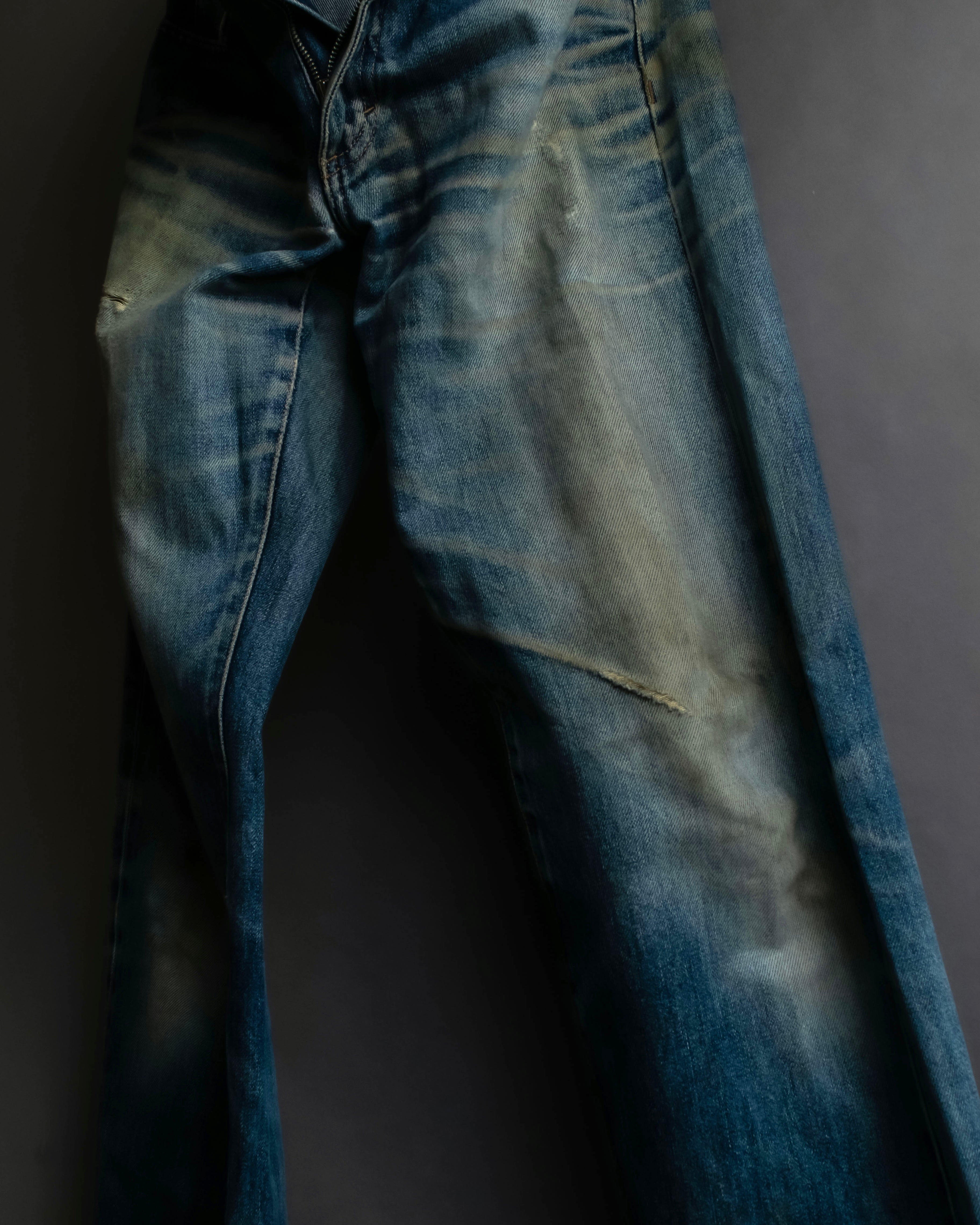 "GUCCI" Gradient fade design tapered denim