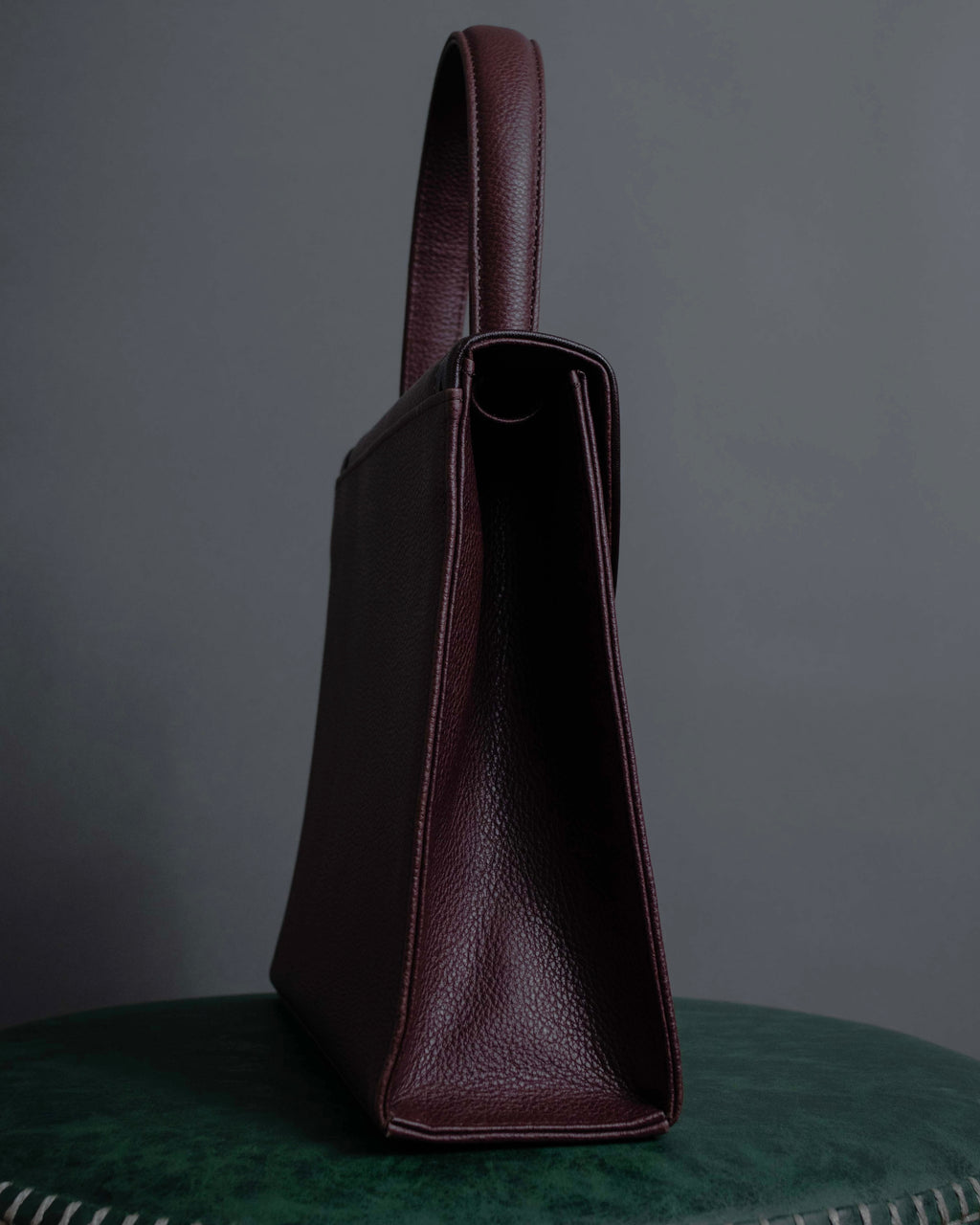 "YVES SAINT LAURENT" Diamond trim design 2way leather handle bag