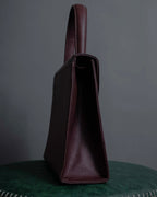 "YVES SAINT LAURENT" Diamond trim design 2way leather handle bag