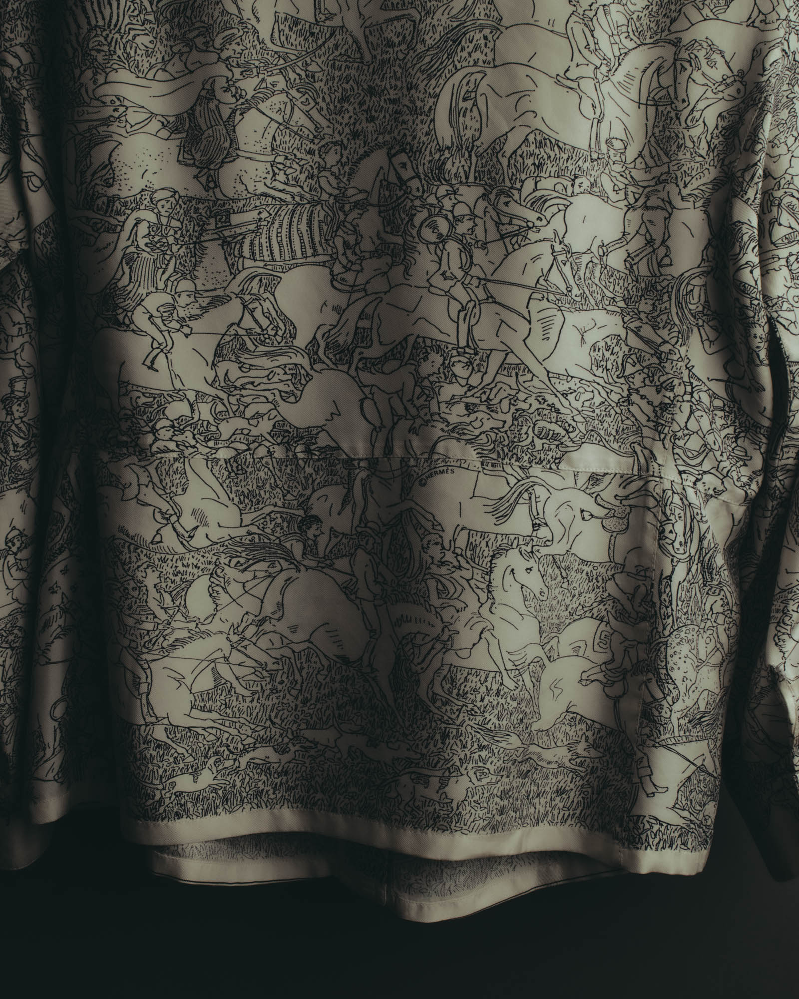 "Hermès" 70's-80's Scarf print shirt