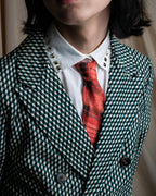 "VALENTINO" Stud detail collar white cotton shirt