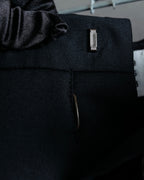 "MAISON MARGIELA" Side cross fringe design wool tapered slacks