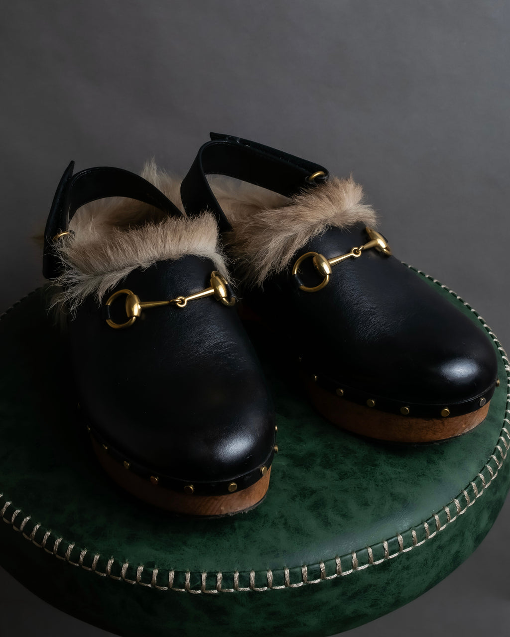 "GUCCI" Horsebit design Princetown heeled loafers