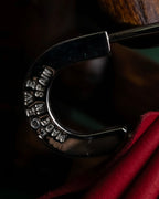 "LOEWE"  Red pleated motif safety pin brooch