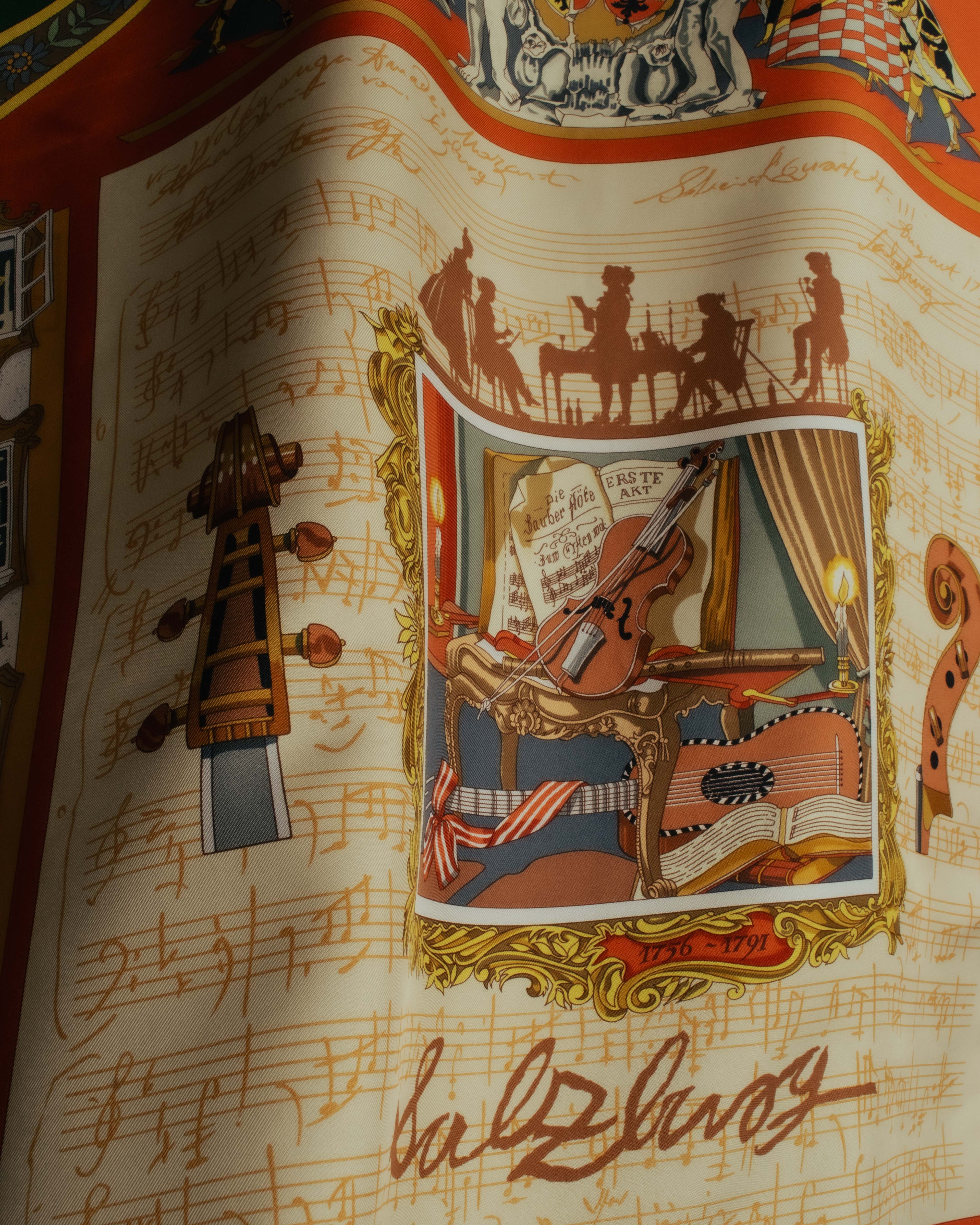 "Hermès" 90's-00's Classic printed silk scarf