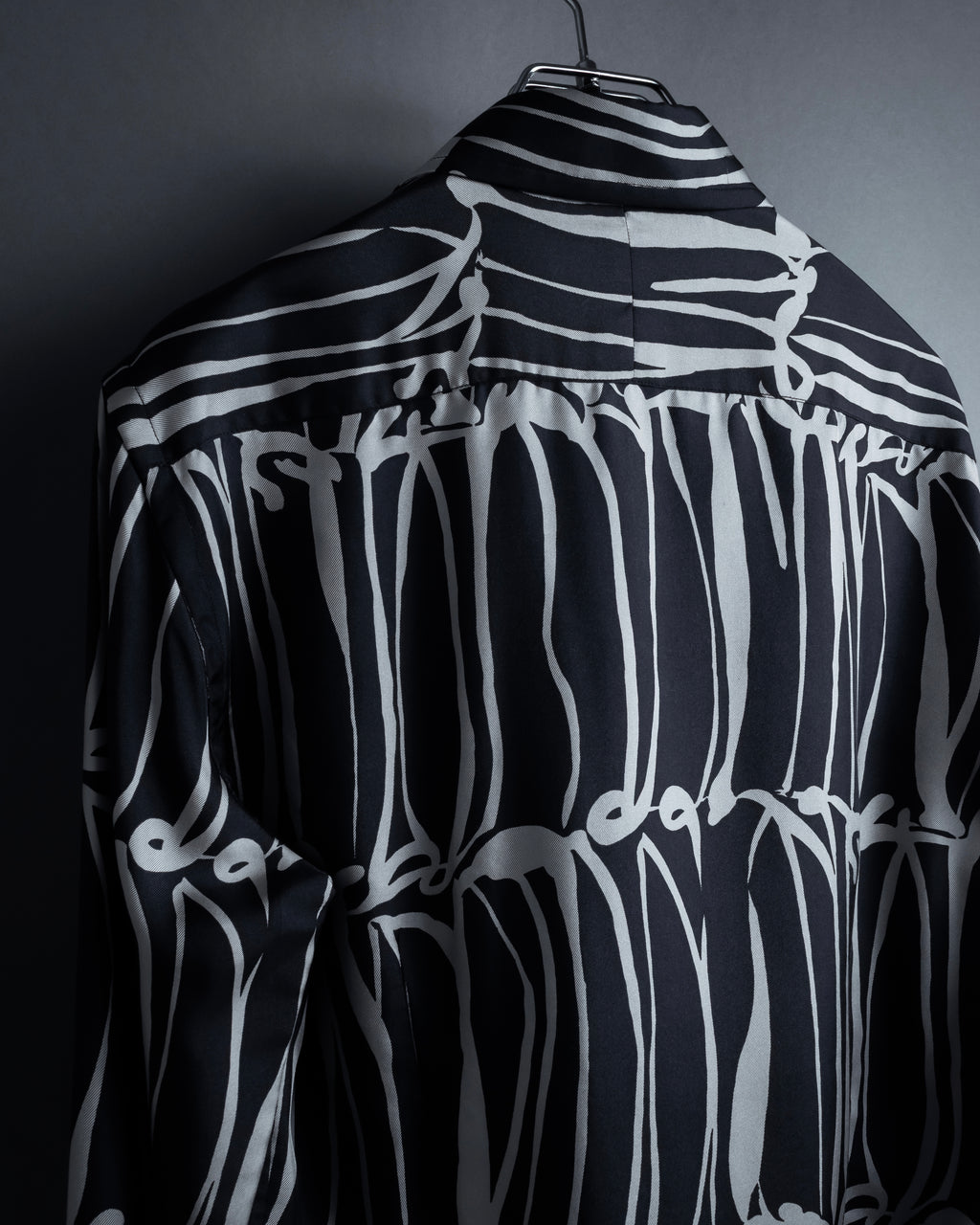 "GUCCI" Handwritten calligraphy pattern silk shirt