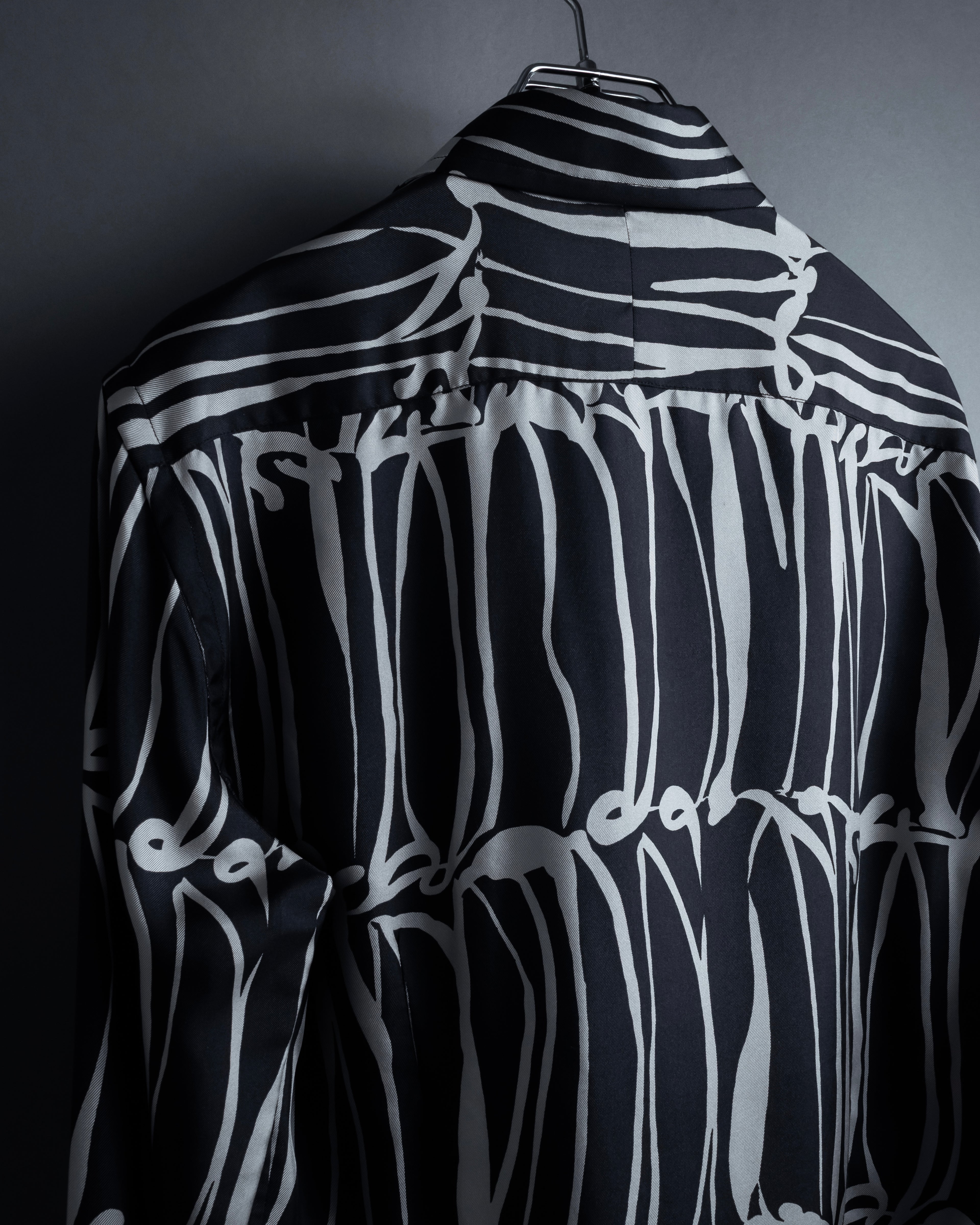 "GUCCI" Handwritten calligraphy pattern silk shirt