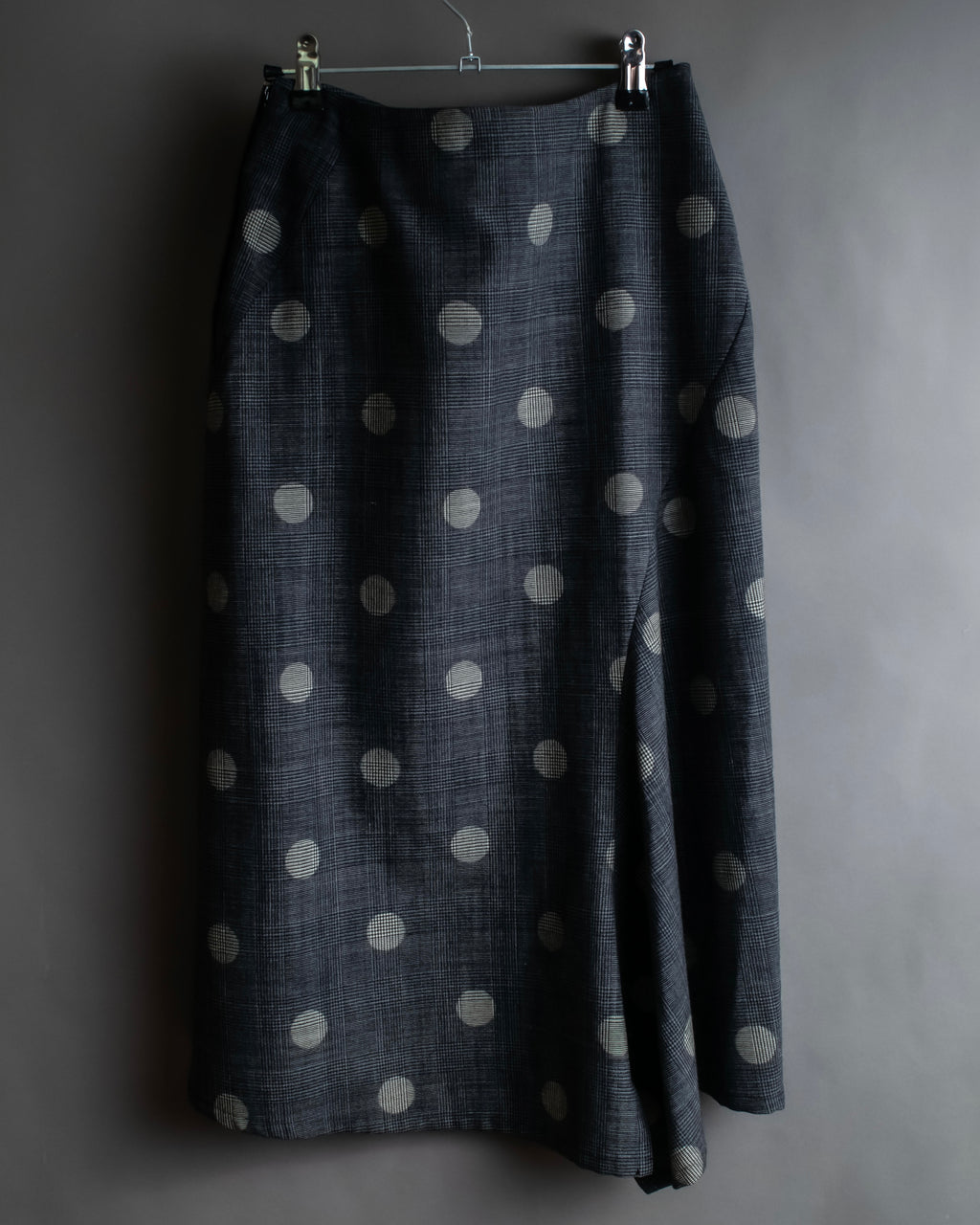 "YOHJI YAMAMOTO +NOIR" Large polka dot pattern flared skirt