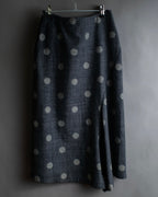 "YOHJI YAMAMOTO +NOIR" Large polka dot pattern flared skirt