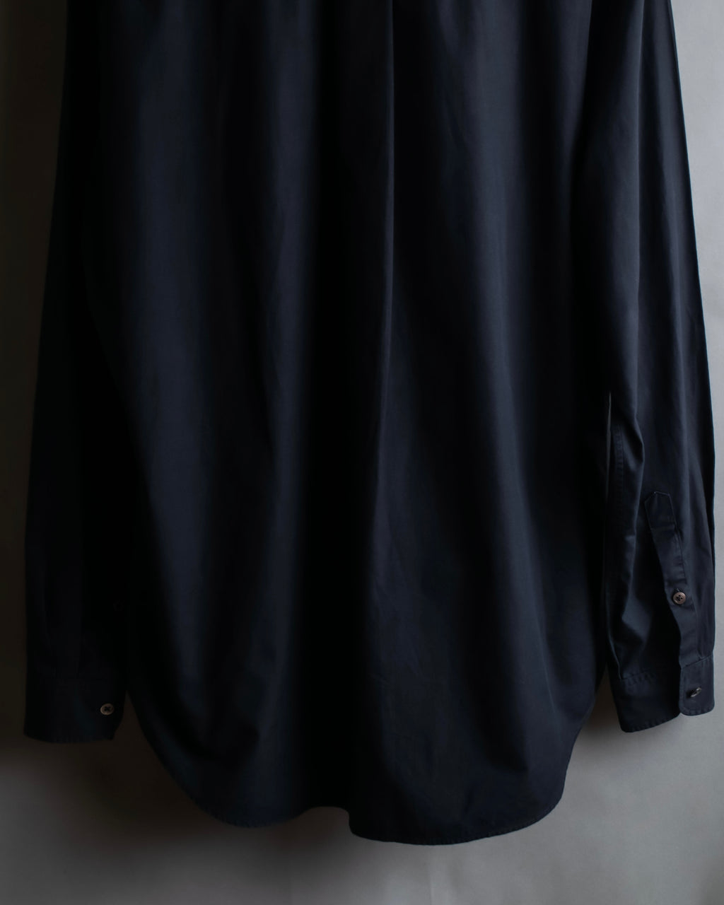 "Yohji Yamamoto COSTUME d’HOMME" Minimal detail cotton poplin black shirt