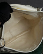 "Christian Dior" Metal ring leather combination design bag