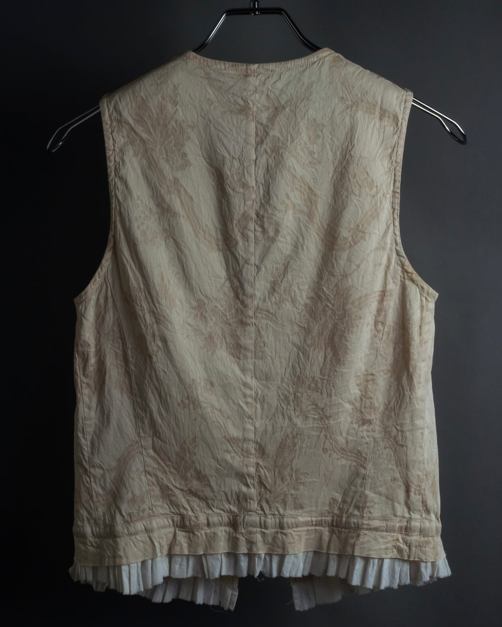"DRIES VAN NOTTEN" Botanical print wrinkled tiered ruffle design vest
