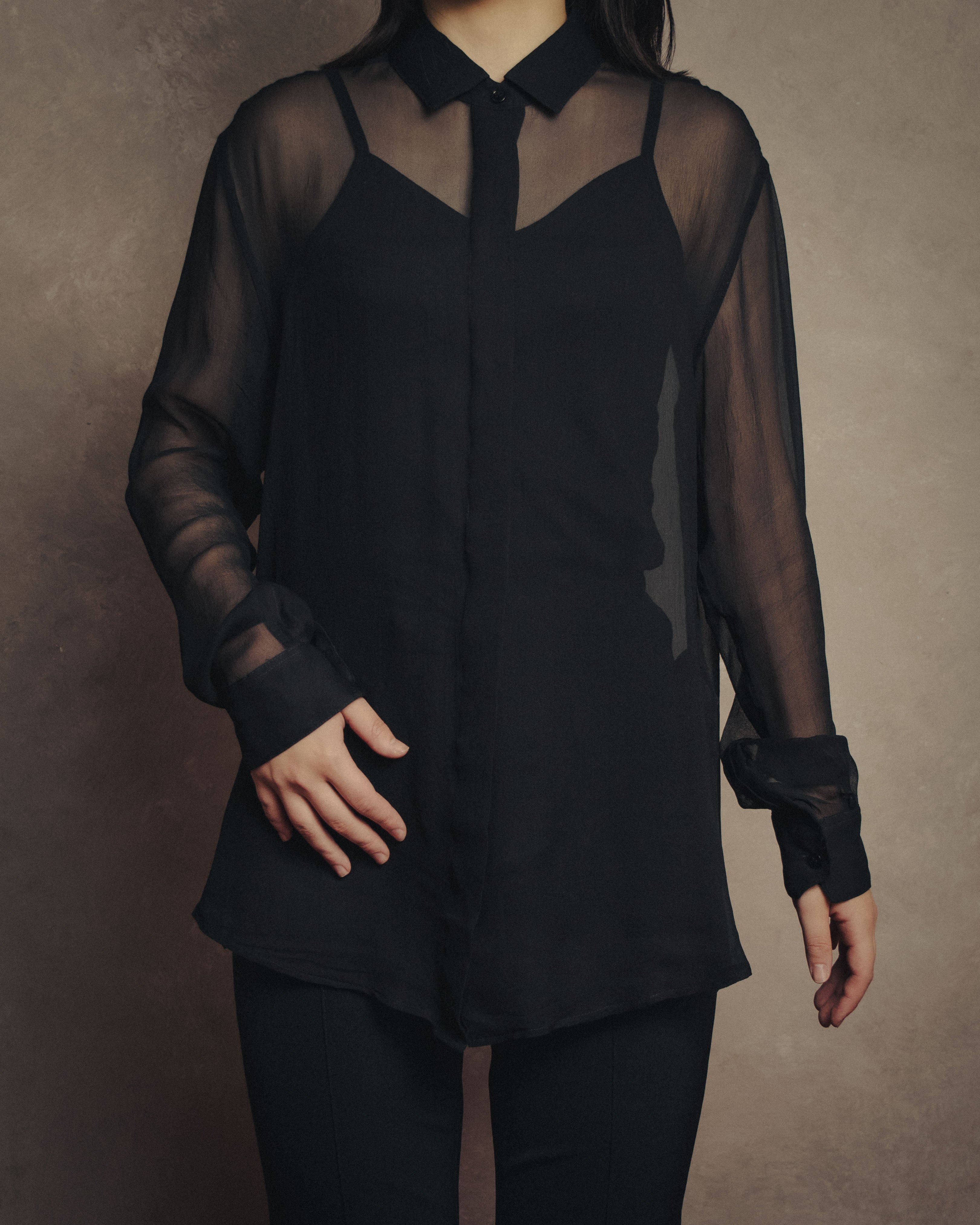 -SPECIAL- “SAINT LAURENT” 2013-2017 Sheer black dress shirt