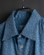 "HERMES" Saxe blue jacquard cotton shirt