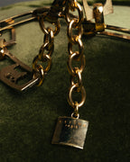 "CELINE" 70's-80's Sulky motif gold metal chain belt