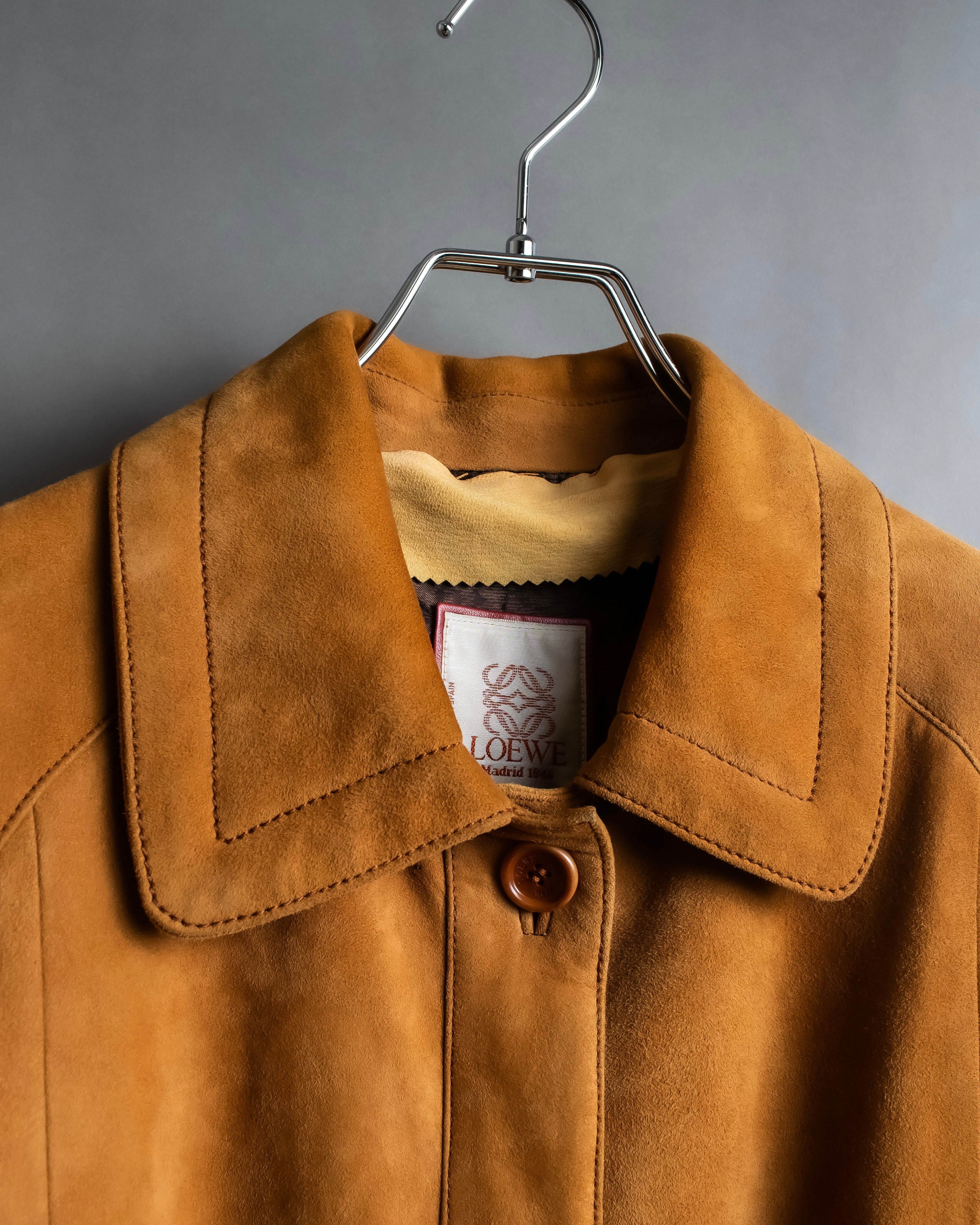 "LOEWE" Out pocket detail oversized suede jacket