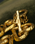 -SPECIAL- “Yves Saint Laurent” 80’s-90’s Hammered gold heart motif bracelet