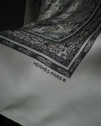 “HERMES” 1995–2005 Paisley botanical silk twill carré scarf
