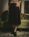 -SPECIAL- "Christian Dior" 80's-early 90's Burgundy velvet pleated skirt