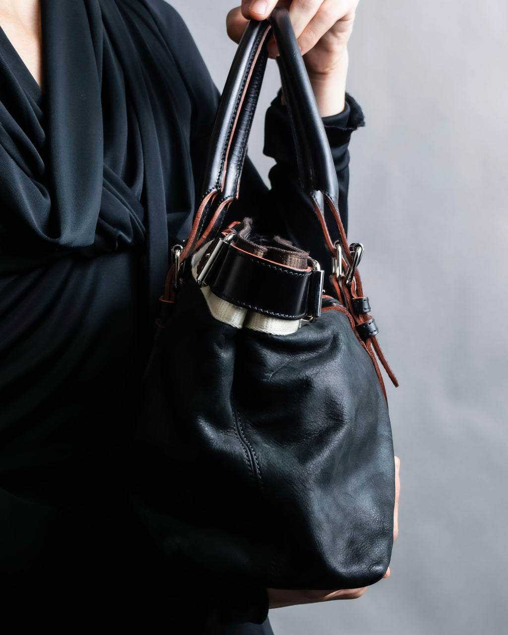 "LOEWE"　Belt design logo engraved tote bag