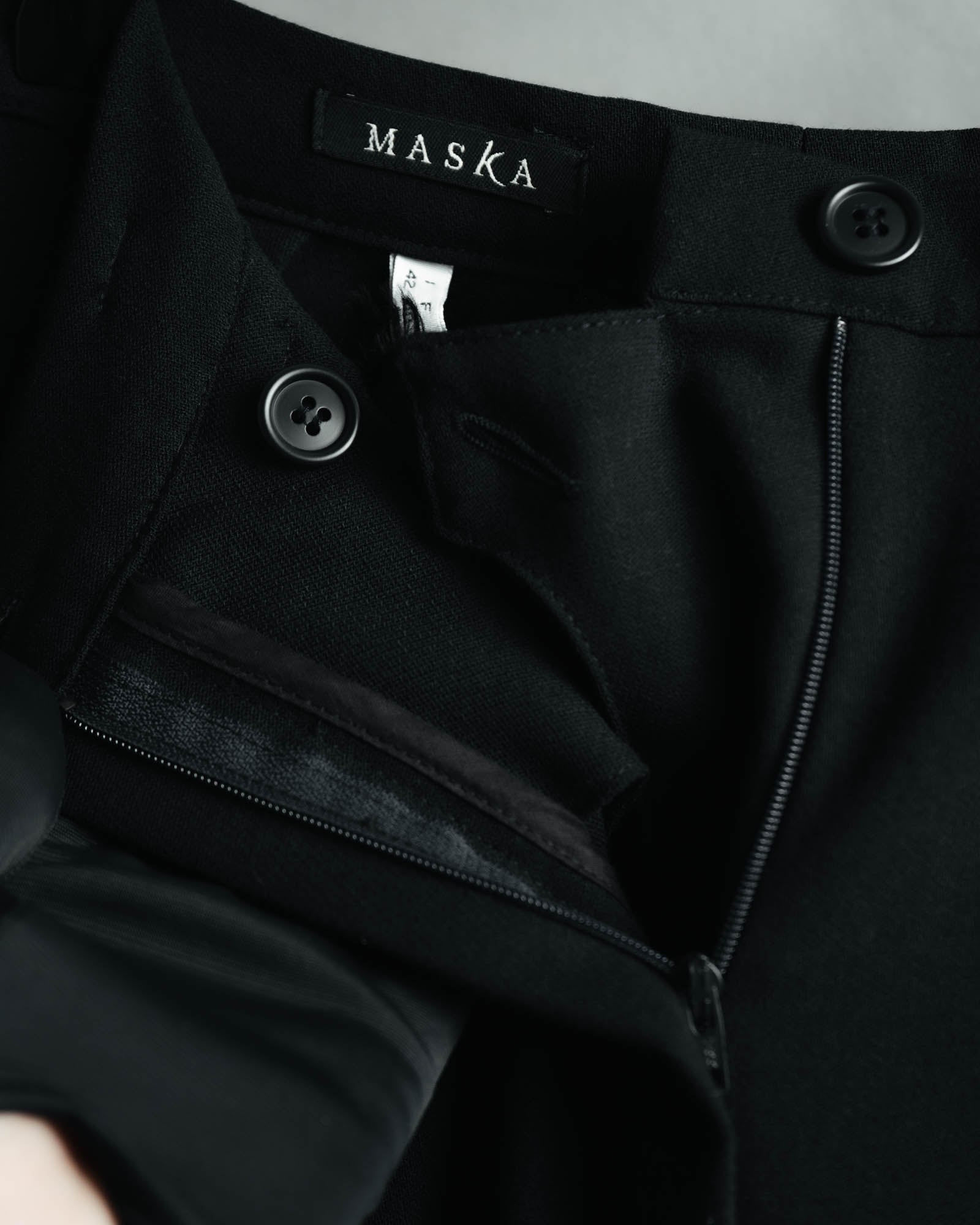 -MOOD MILLÉSIMES- 80’s-90’s black wool intuck wide trousers