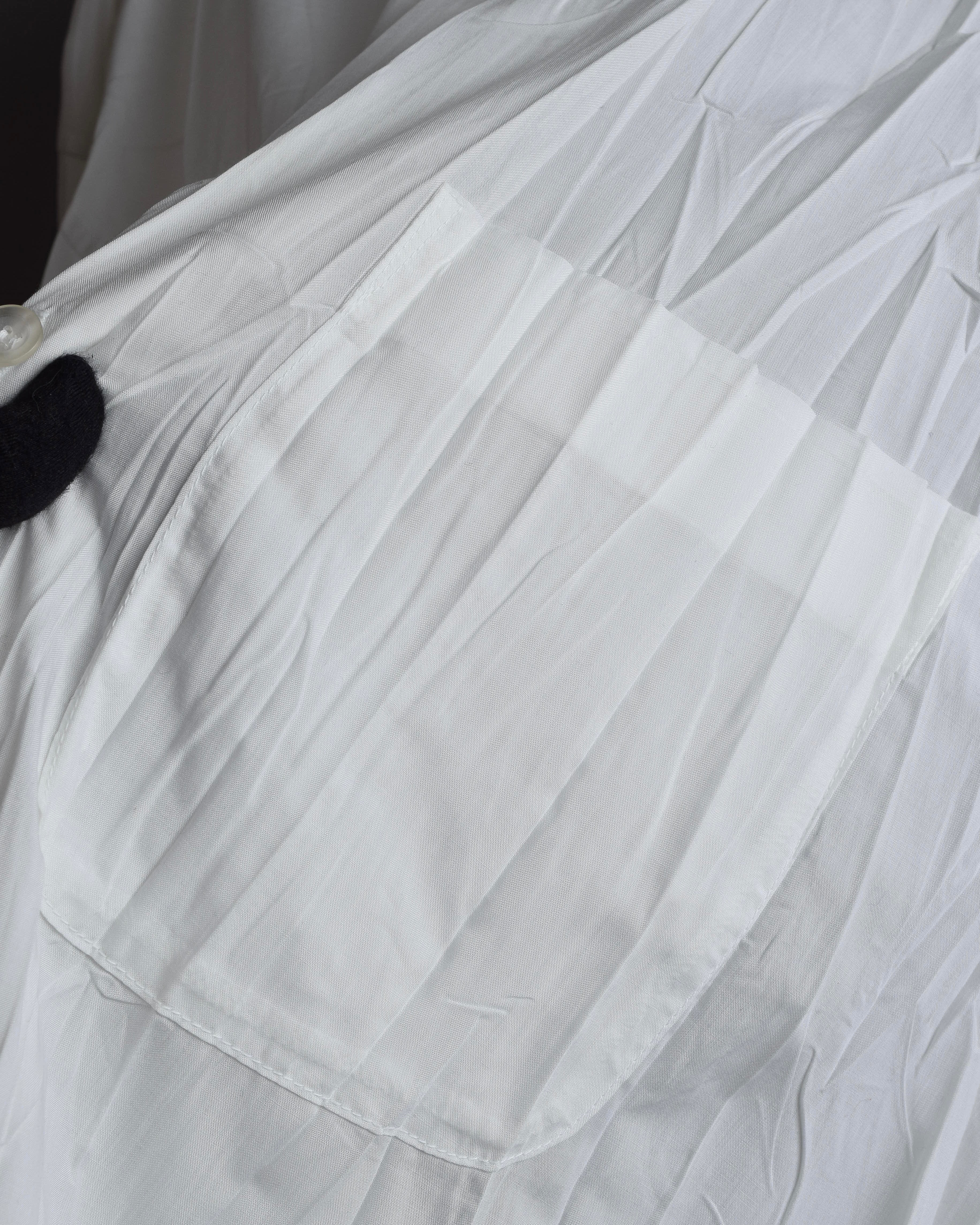 "ISSEY MIYAKE" Pleated design polyester long shirt