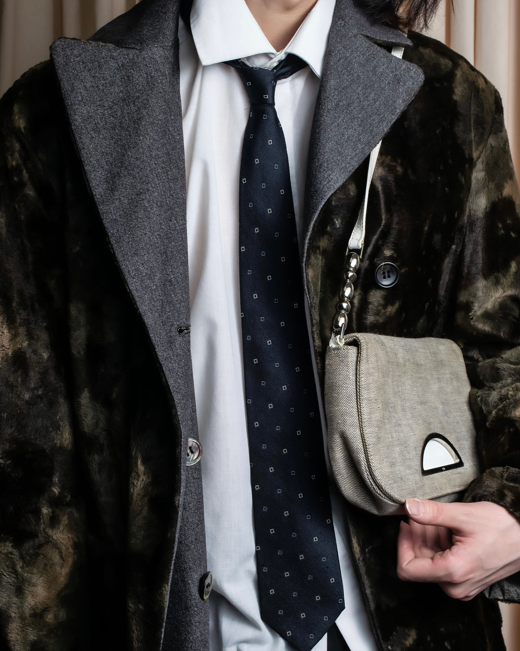 "COMME des GARCONS HOMME" Square small pattern motif necktie