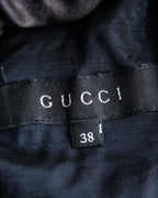 "GUCCI" Shawl collar glossy black jacket