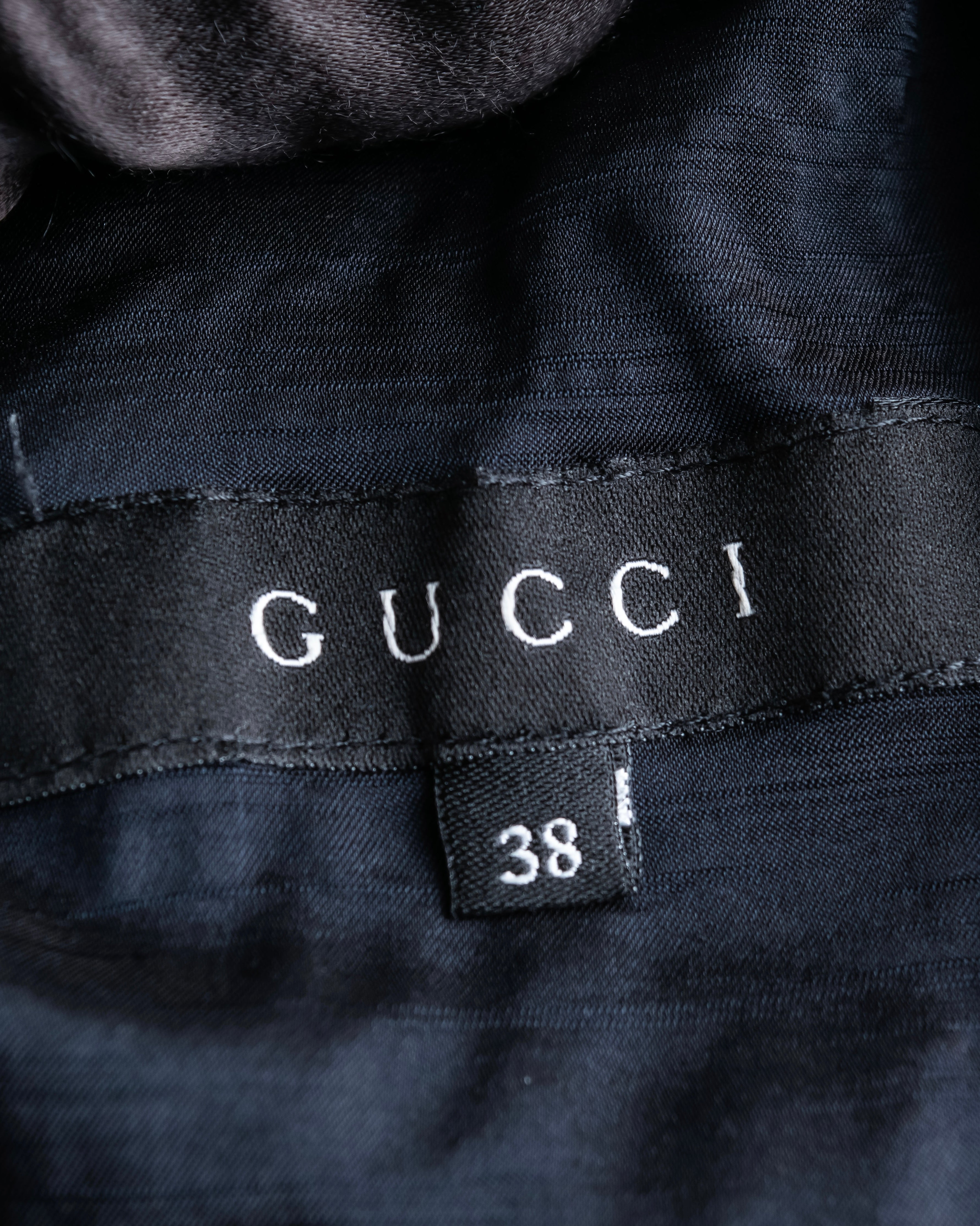 "GUCCI" Shawl collar glossy black jacket