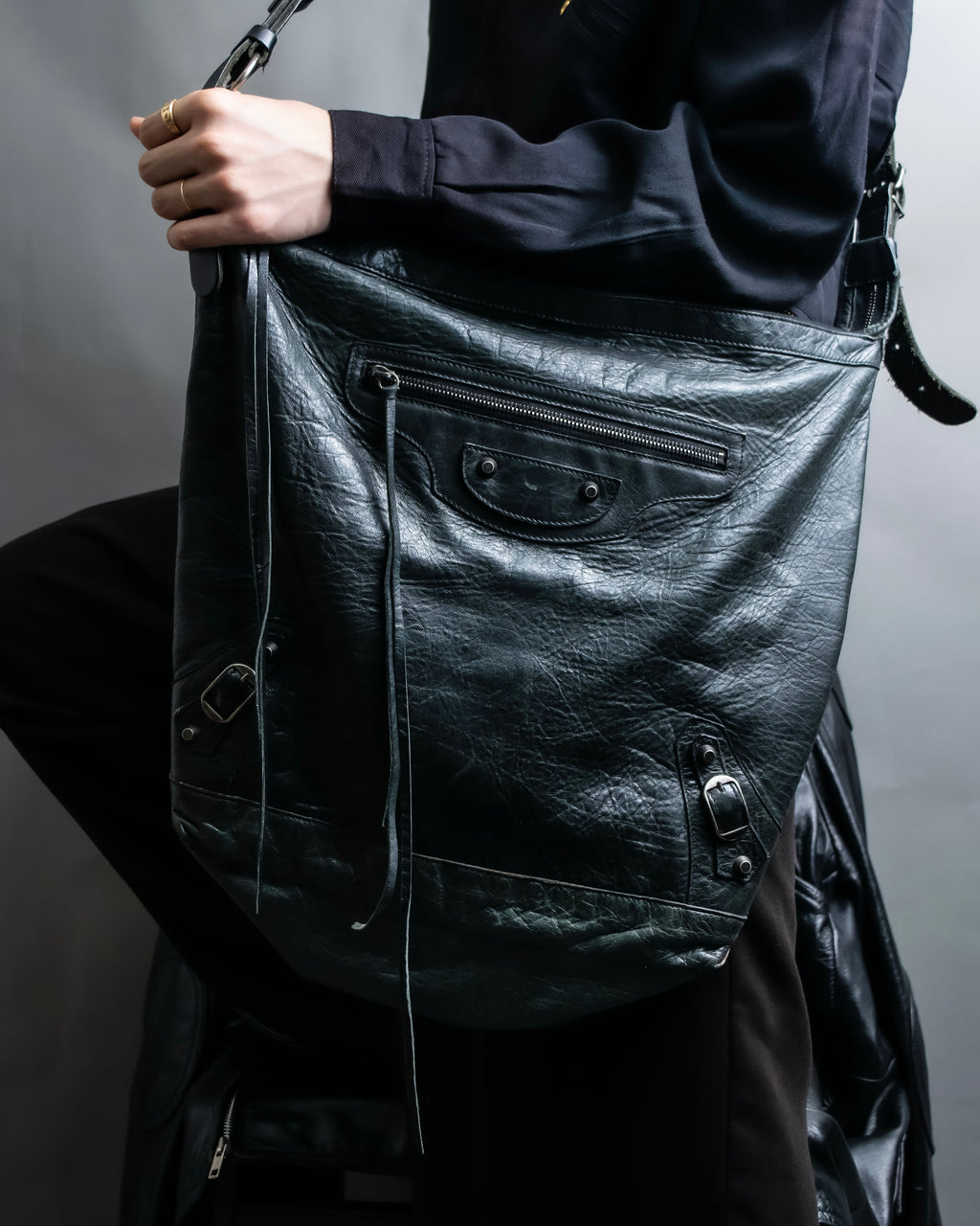 “BALENCIAGA” The Day leather shoulder bag