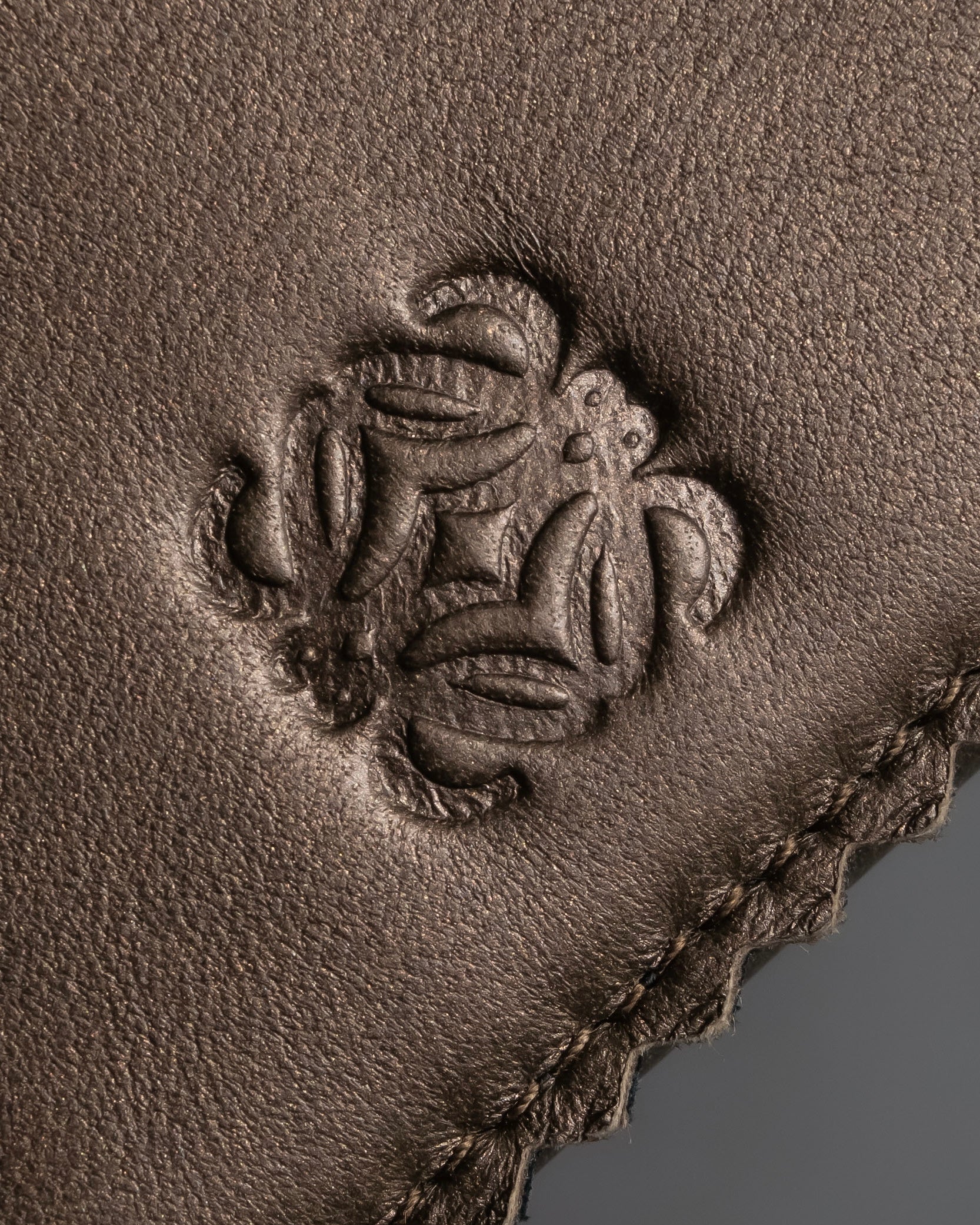 "LOEWE" Logo engraved leather card case