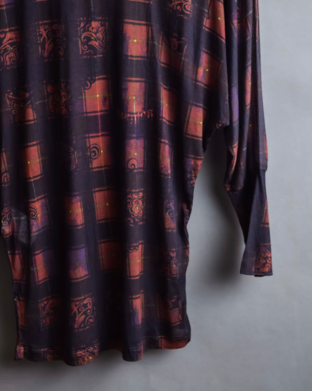 "John Galliano" Layered oriental check pattern pullover