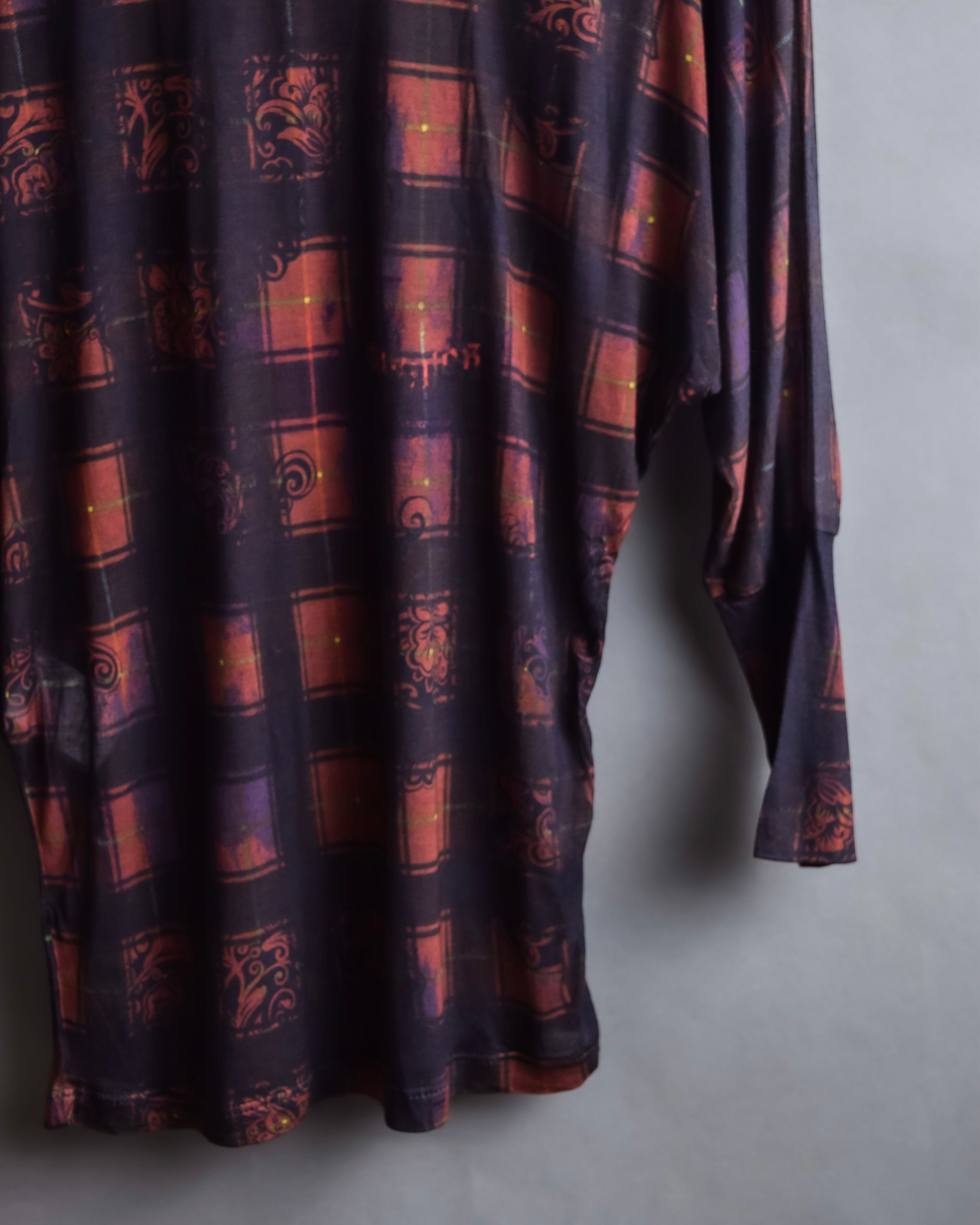 "John Galliano" Layered oriental check pattern pullover