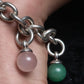 "Tiffany&Co" Multi-coloured stone motif silver bracelet