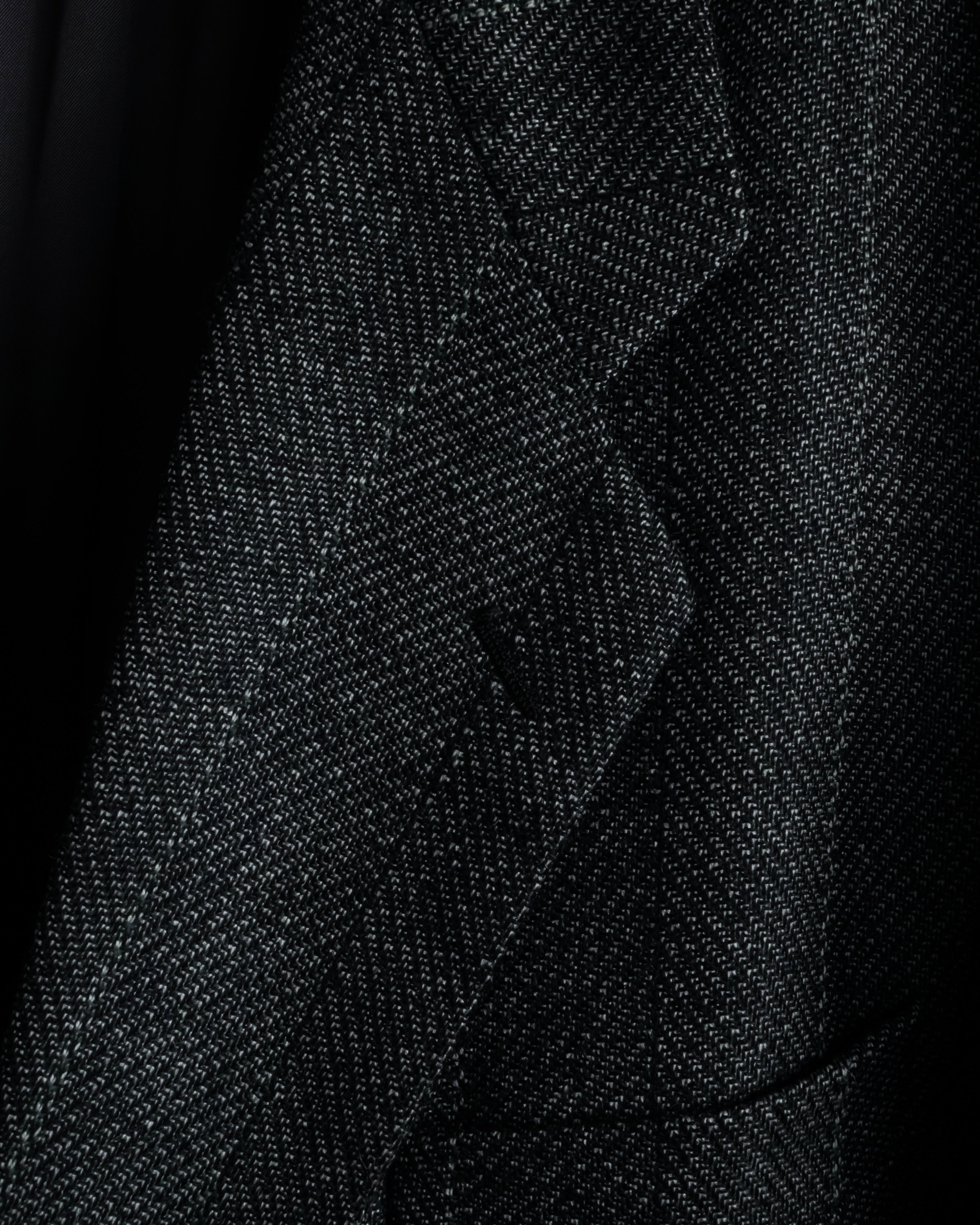 "YVES SAINT LAURENT" 70’s-80’s structured herringbone tweed tailored jacket