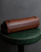 "BURBERRYS" Horizontal design camel grained leather bag