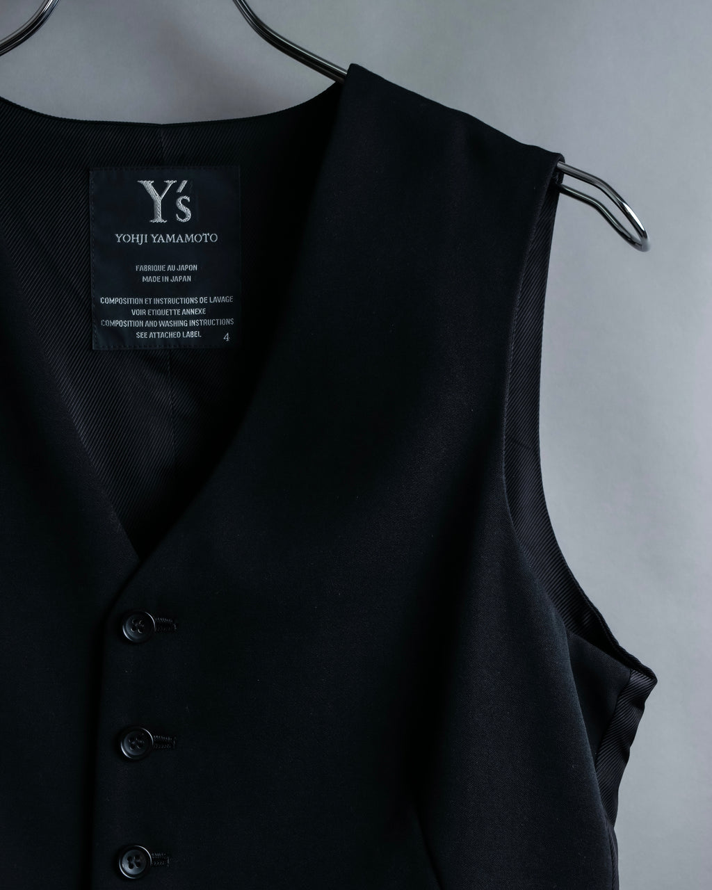 “Y‘s” Tail coat detailed vest
