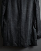 "YVES SAINT LAURENT" 70’s-80’s structured herringbone tweed tailored jacket