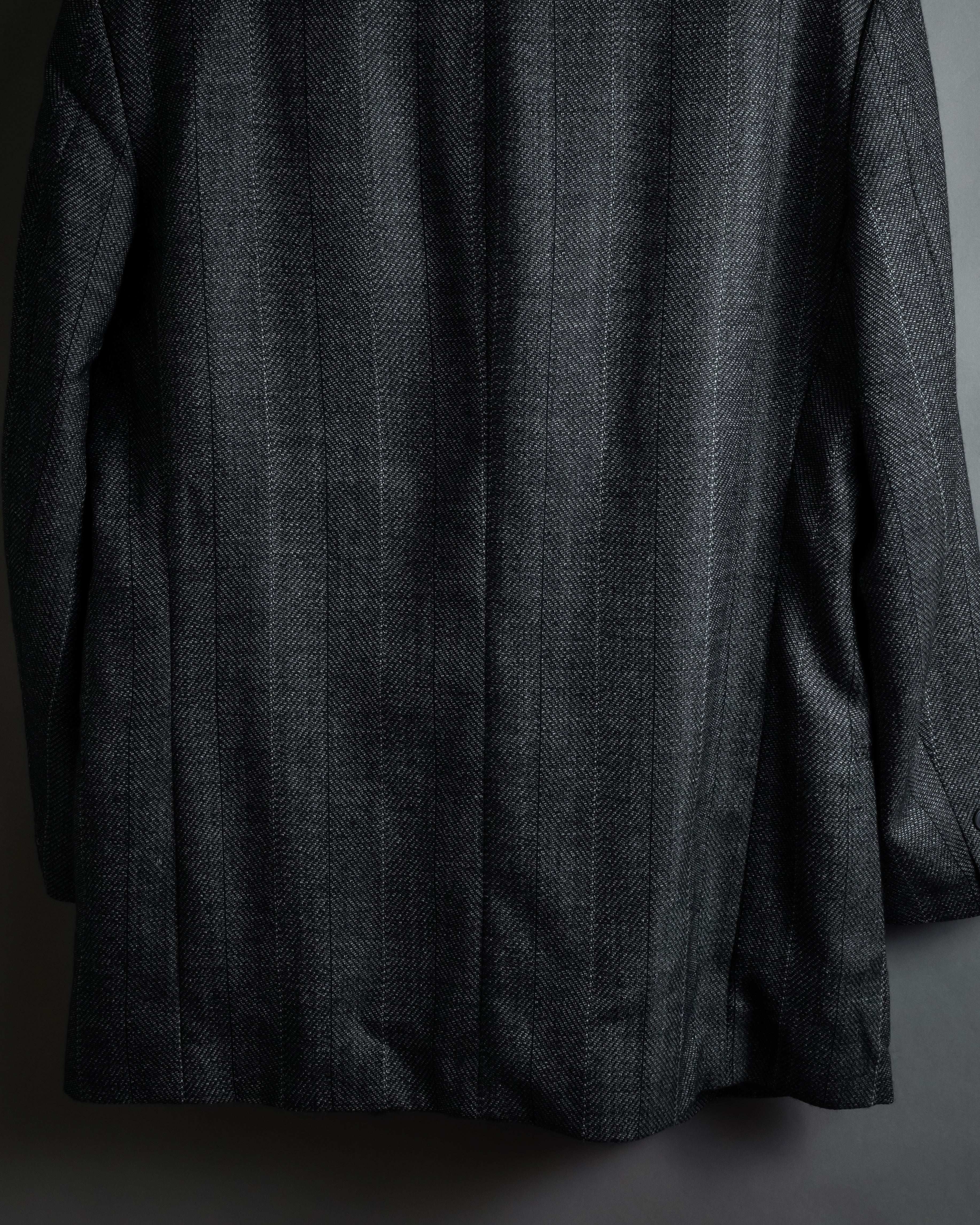 "YVES SAINT LAURENT" 70’s-80’s structured herringbone tweed tailored jacket