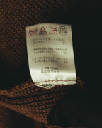 ニット内側に縫い付けられた品質表示タグのカット。クリーニング表示と福助株式会社の表記が確認できます。