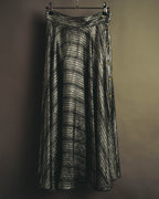 "ENRICO COVERI" 80's-90's Metallic flared maxi skirt