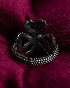 "GUCCI" Ribbon motif pearl top design silver ring